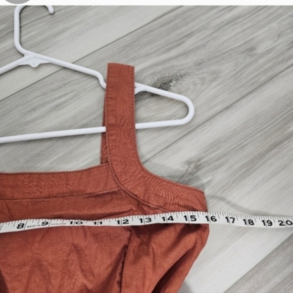 Square-Neck Midi Dress in Rust Sz 4 - Picture 8 of 10